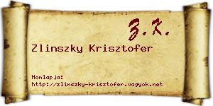 Zlinszky Krisztofer névjegykártya