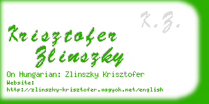 krisztofer zlinszky business card